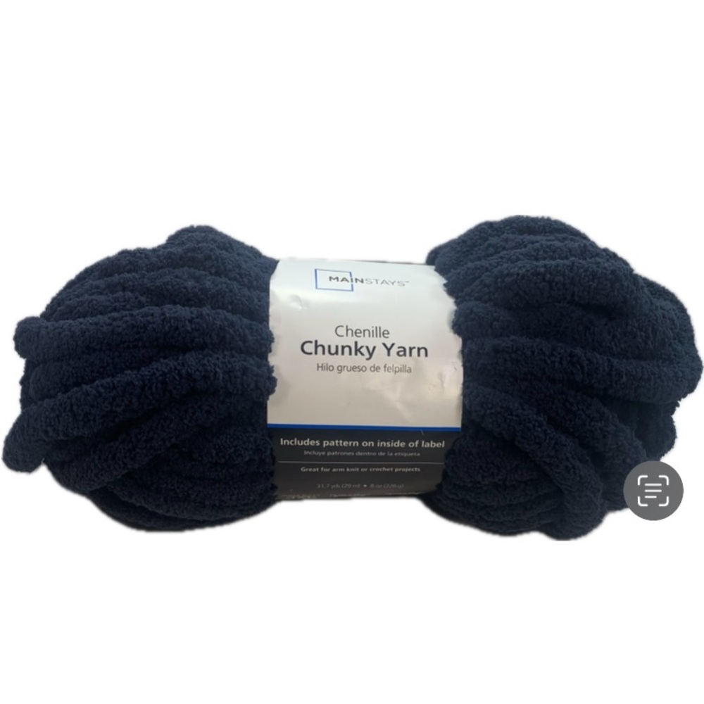 Manstays Chenille Chunky Yarn in Navy Blue (Blue Cove) super soft